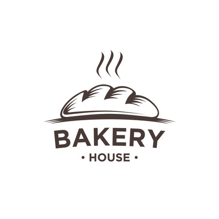 Bakery logo vector illuustration, Cake Shop Label Vector Logo Stamp. Bread logo designのイラスト素材