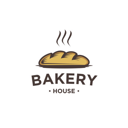 Bakery logo vector illuustration, Cake Shop Label Vector Logo Stamp. Bread logo designのイラスト素材