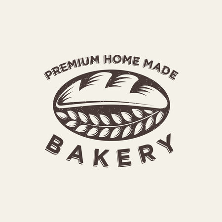 Bakery logo vector illuustration, Cake Shop Label Vector Logo Stamp. Bread logo designのイラスト素材