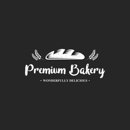 Bakery logo vector illuustration, Cake Shop Label Vector Logo Stamp. Bread logo designのイラスト素材