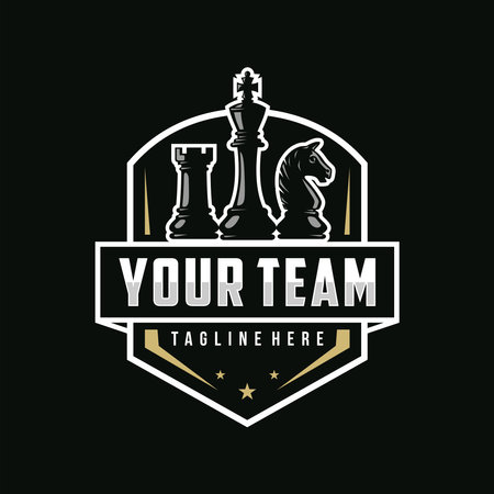 Chess logo vector illustration, template logo design for chess clubのイラスト素材