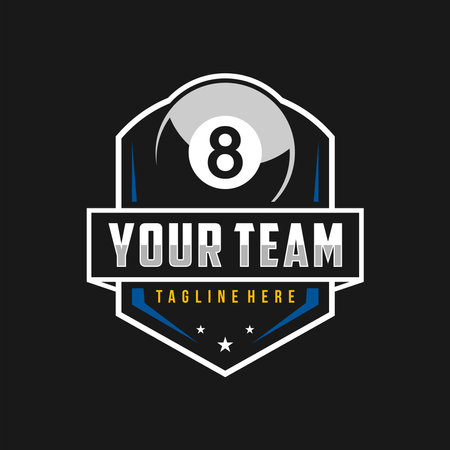 Billiard club Logo Template Design, Sports label vector illustrationのイラスト素材