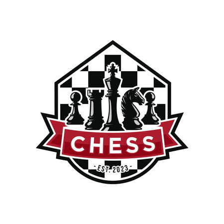 Chess logo vector illustration, template logo design for chess clubのイラスト素材