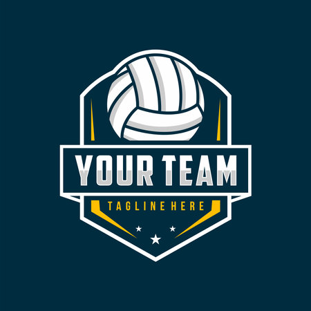 Volleyball logo design vector illustration, for volleyball clubのイラスト素材
