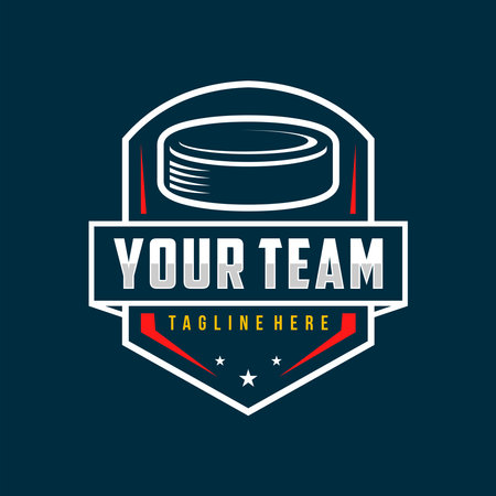 Hockey logo badge emblem. Sports label vector illustration for a hockey clubのイラスト素材