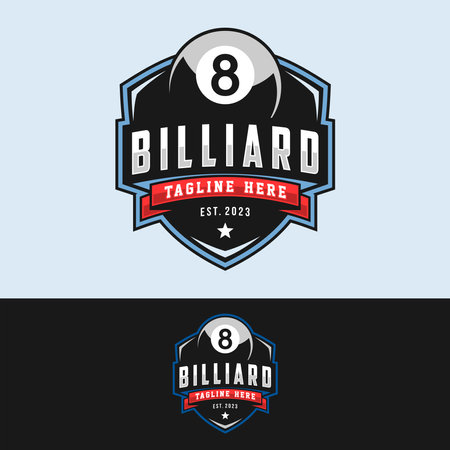 Billiard club Logo Template Design, Sports label vector illustrationのイラスト素材