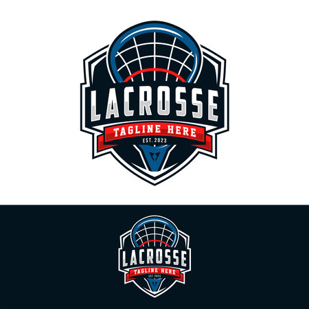Lacrosse logo badge emblem. Sports label vector illustrationのイラスト素材