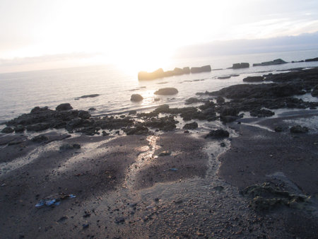 Beach sun is risingの写真素材