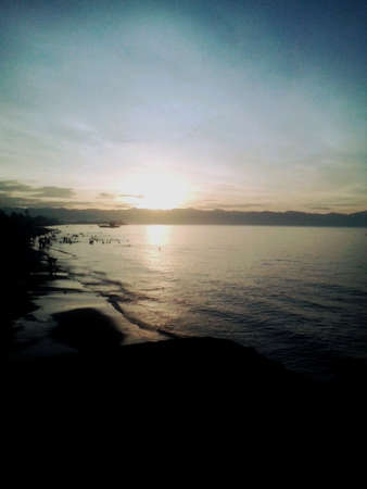 Beach Sunrise with beautiful skyの素材