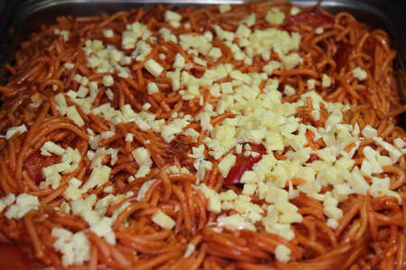 Filipino style Spaghetti.の写真素材