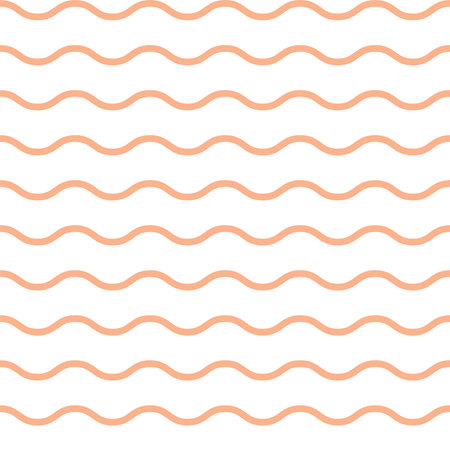 Seamless repeat vector pattern with wavy lines on white background. Curve lines background.