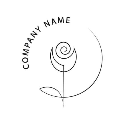 Vector rose logo for flower store beauty salon and other business. Design template.のイラスト素材