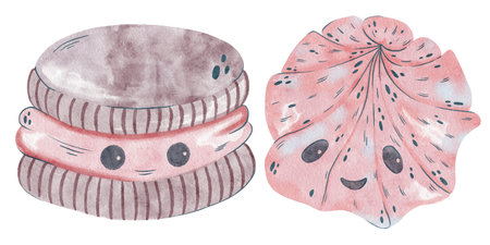 Halloween sweets with spooky face. Trick or treat. Halloween pink candy isolatedの写真素材