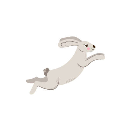 Rabbit vector icon.Cartoon vector icon isolated on white background rabbit isolated on whiteのイラスト素材