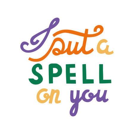 I put a spell on you Halloween letteringのイラスト素材
