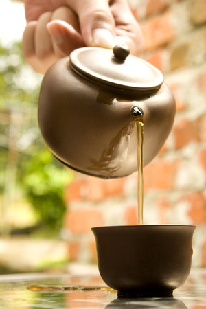 Chinese Tea on bright backgroundの写真素材