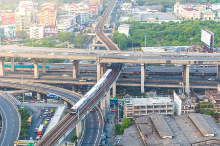 BANGKOK, THAILAND - February 9, 2018 : The Bangkok Mass Transit System (BTS) at Bangna station in...