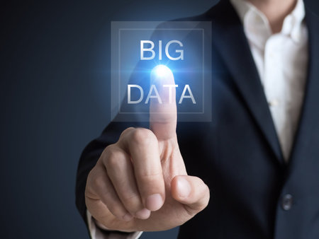 Big data concept man selecting and pressing Big Data symbol