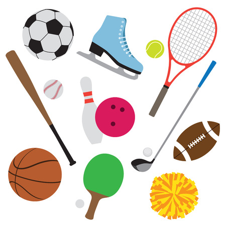 illustration of sport equipment set のイラスト素材