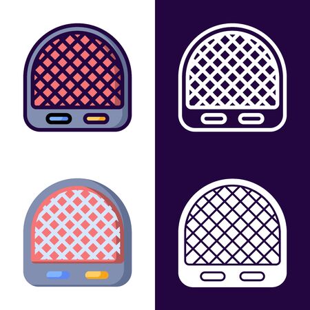 Room Heater Icon Set. filled outline, line, glyph, flat iconsのイラスト素材
