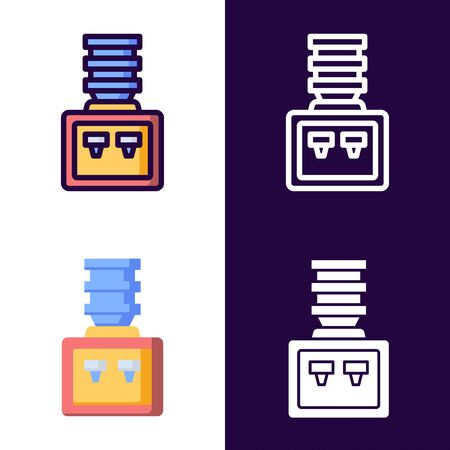 Dispenser Icon Set. filled outline, line, glyph, flat iconsのイラスト素材