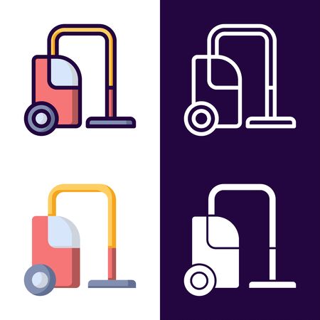 Vacuum Cleaner Icon Set. filled outline, line, glyph, flat iconsのイラスト素材