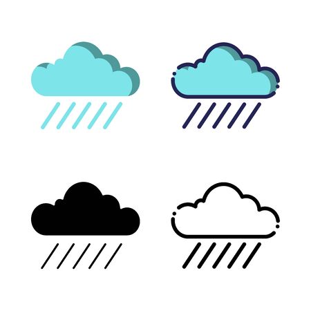 Rainy Icon Set Logo Winter Holidays. filled outline, line, glyph, flat iconsのイラスト素材