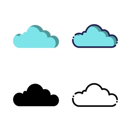 Cloud Icon Set Logo winter Holidays. filled outline, line, glyph, flat iconsのイラスト素材
