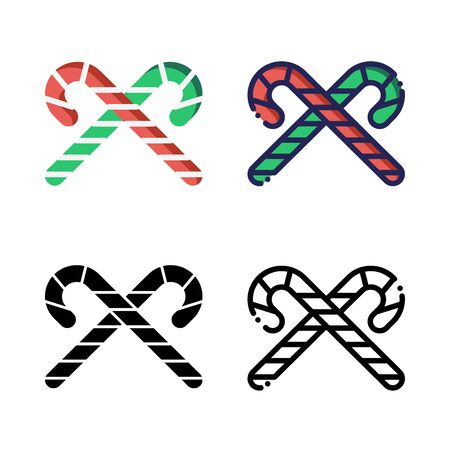 Halloween Candy Icon Set Logo Winter Holidays. filled outline, line, glyph, flat iconsのイラスト素材