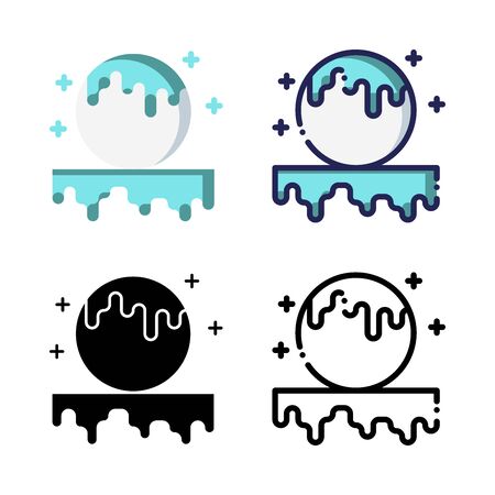 Snowball Icon Set Logo Winter. filled outline, line, glyph, flat iconsのイラスト素材