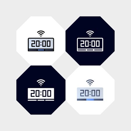 Smart Watch Clock Icon  Vector Illustration. with four styles, outline, filled outline, flat and glyph. template for website and companyのイラスト素材