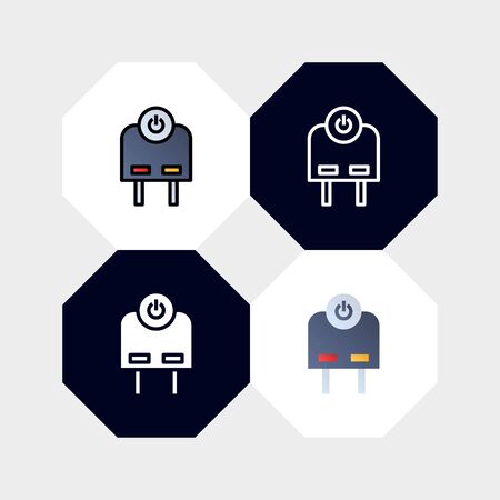 Smart Plug Icon  Vector Illustration. with four styles, outline, filled outline, flat and glyph. template for website and companyのイラスト素材