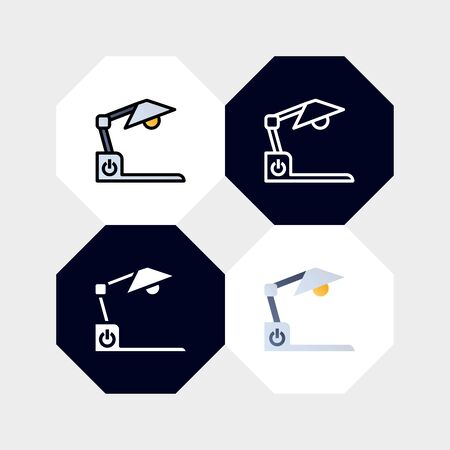 Smart Desk Lamp Icon  Vector Illustration. with four styles, outline, filled outline, flat and glyph. template for website and companyのイラスト素材