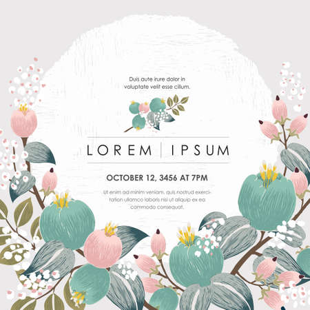 Vector illustration of a beautiful floral border with spring flowers.のイラスト素材