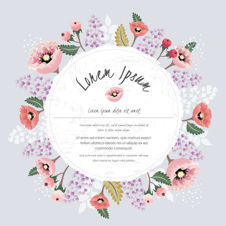 Vector illustration of a beautiful floral border with spring flowers for invitations and birthday cardsのイラスト素材