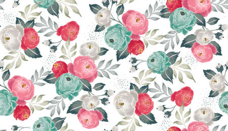 Vector illustration of a seamless floral pattern in spring for Wedding, anniversary, birthday and party. Design for banner, poster, card, invitation and scrapbookのイラスト素材