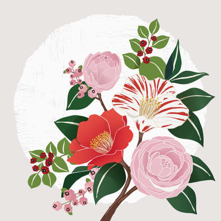Vector illustration of a beatiful floral bouquet in spring for Wedding, anniversary, birthday and party. Design for banner, poster, card, invitation and scrapbookのイラスト素材