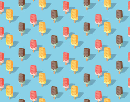 Vector illustration. Seamless pattern image of Ice candy. A simple object that represents summer passion.のイラスト素材