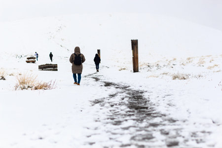 Walking through the snow