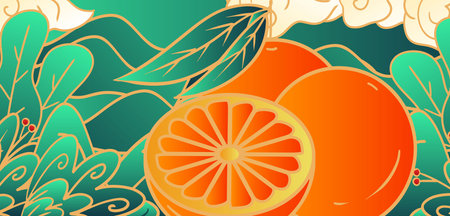 Hand drawn orange illustration design