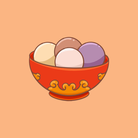 Cartoon Chinese Lantern Festival Tangyuan Illustration Designのイラスト素材