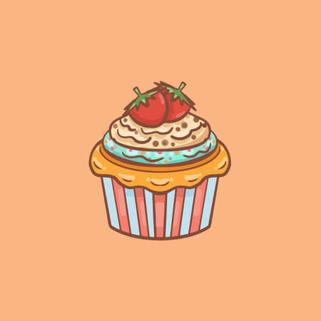 Hand drawn cartoon cake dessert illustration designのイラスト素材