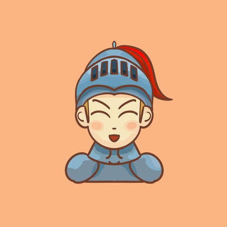 Hand drawn cartoon prince knight illustration designのイラスト素材