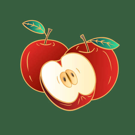Hand drawn cartoon apple illustration designのイラスト素材