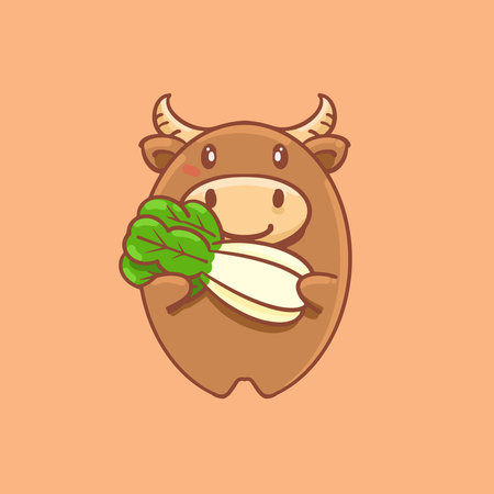 cartoon cute cow illustration designのイラスト素材