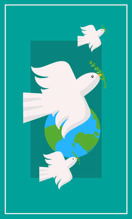 hand drawn cartoon dove of peace anti war posterのイラスト素材