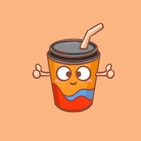 hand drawn cartoon drink cup illustration designのイラスト素材
