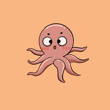cartoon octopus illustration designのイラスト素材