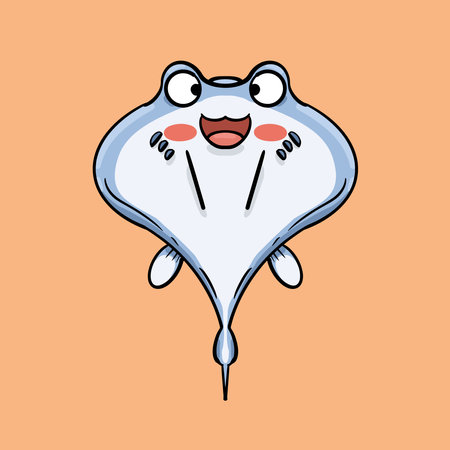 cartoon devil fish illustrationのイラスト素材