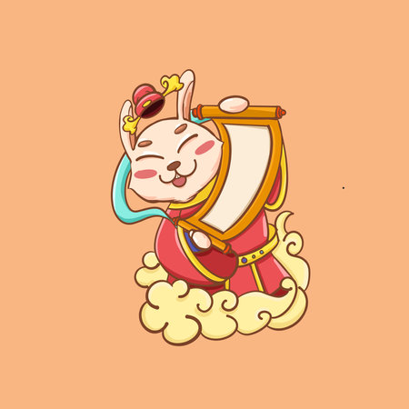 hand drawn cartoon rabbit year new year illustration material designのイラスト素材